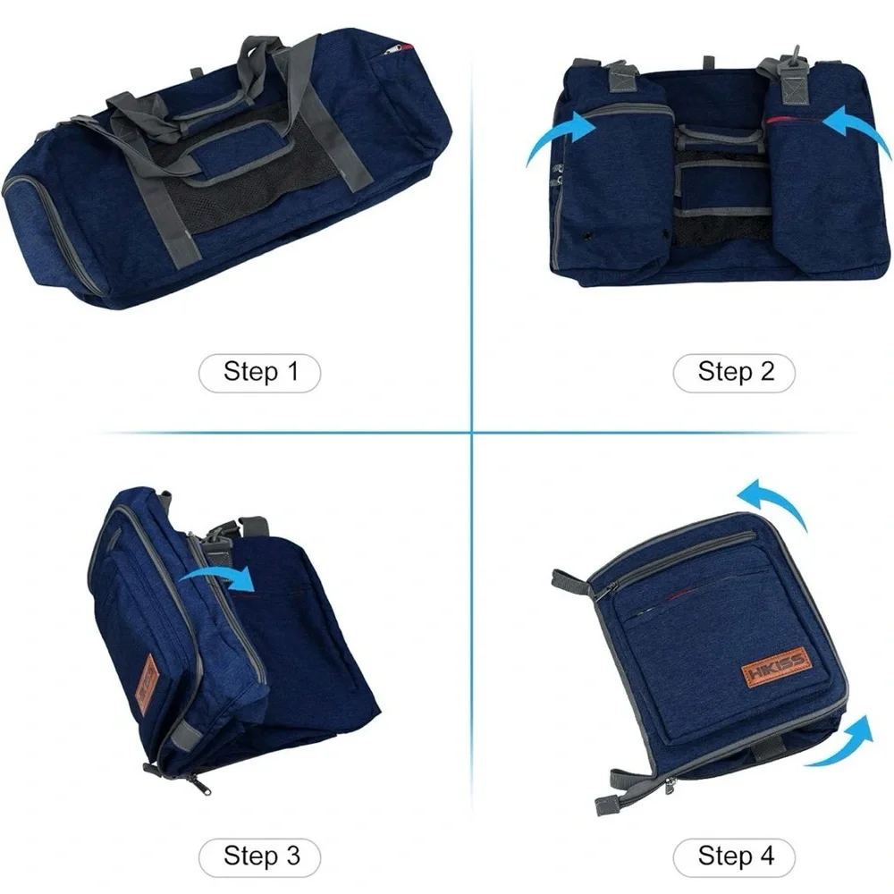 65L Foldable Travel Duffle Bag with Shoe Compartment Waterproof Lightweight
